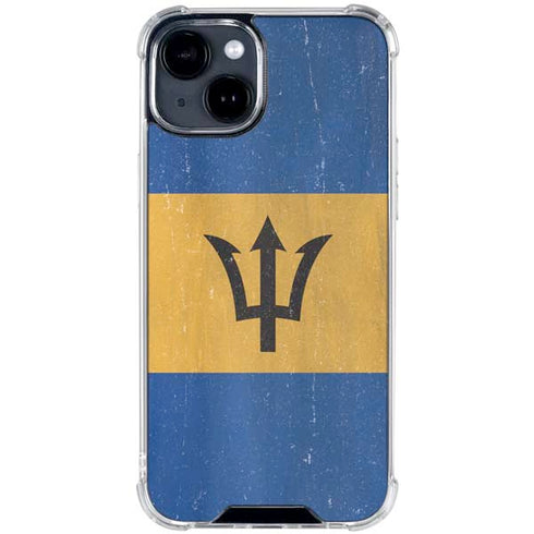 Barbados Flag Distressed iPhone 15 Clear Case